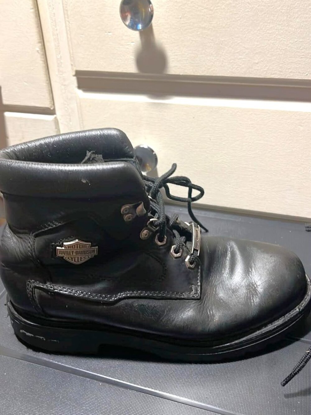 Harley-Davidson Badlands Men’s Black Leather Biker Riding Boots Size 8.5 D91005
